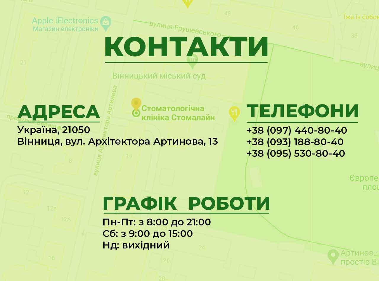 Адреса стоматологічної клініки Стомалайн у Вінниці, як дістатися
